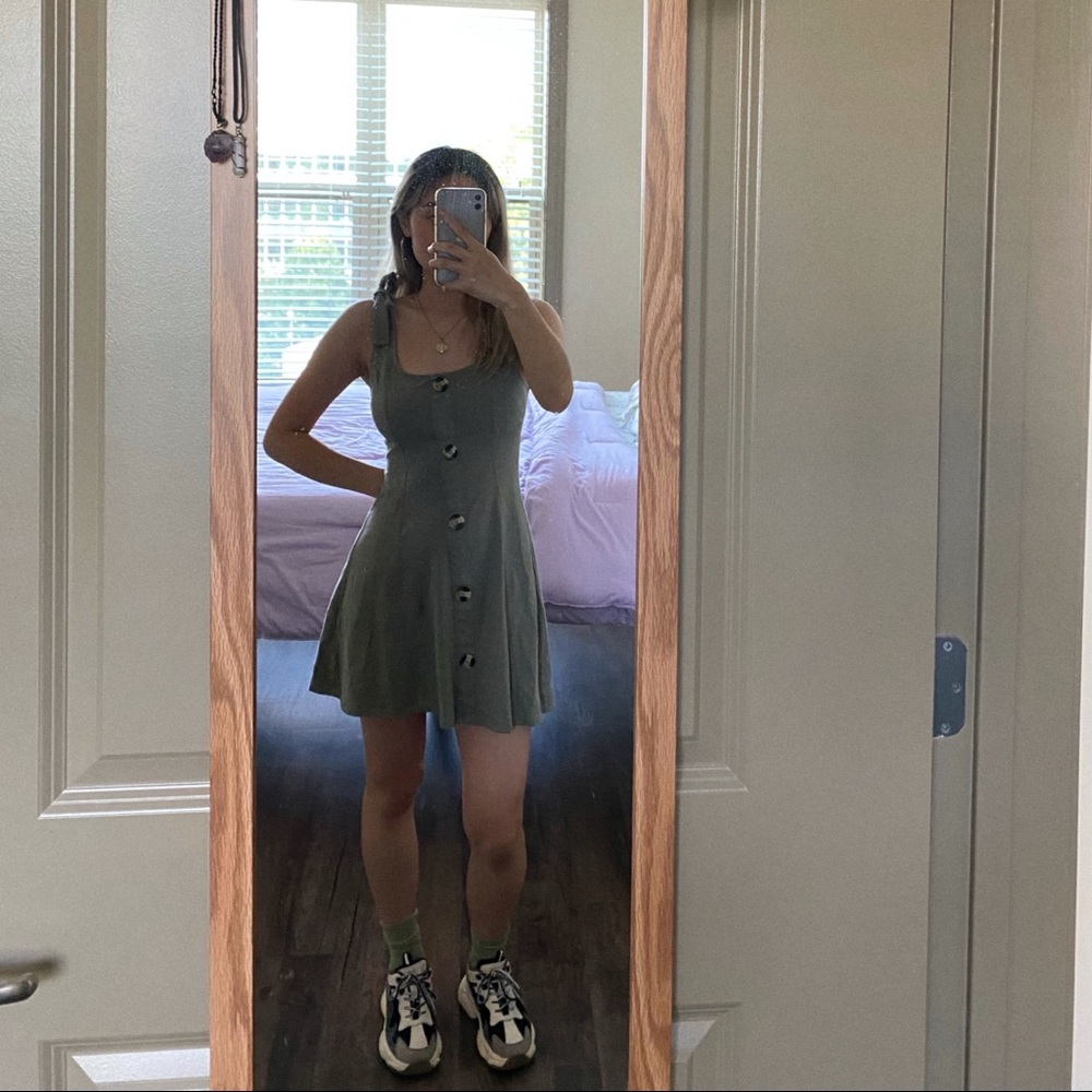 asos green sleeveless jersey dress